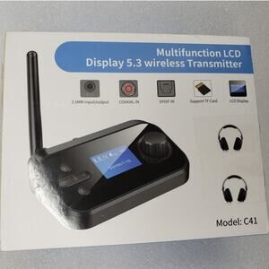 Multifunction LCD Display Bluetooth 5.3 Wireless Audio Transmitter (Model: C41)